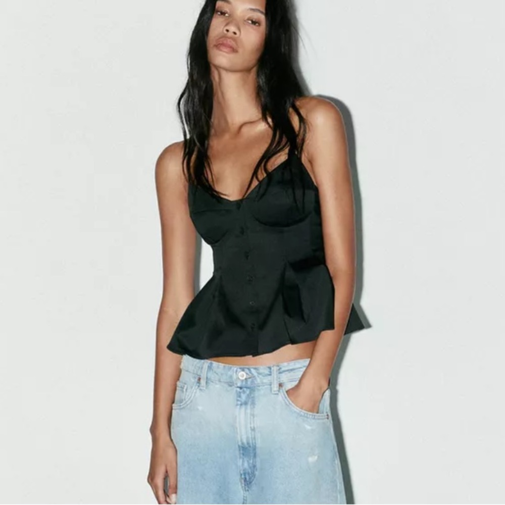 Pleated Poplin Tank Top
